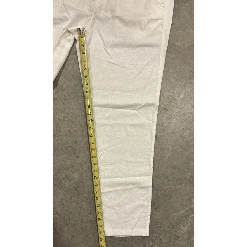 Porter & Ash Linen Blend Pants White Straight Fit Textured Men’s 32x29 NWT